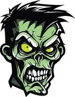 Spectral Sidekick Zombie Mascot Art Cadaverous Comrade Zombie Mascot Graphic vector