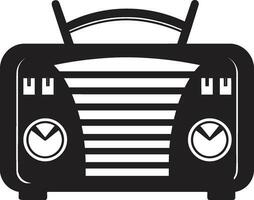 Iconic Radio Set Black Vector Icon Timeless Radio Waves Vector Design