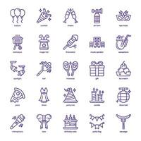 Party icon pack for your website design, logo, app, and user interface. Party icon basic line gradient design. Vector graphics illustration and editable stroke.