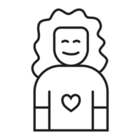 curly hair girl icon transparent background png