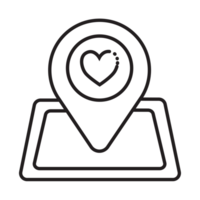 Maps and love icon transparent background png