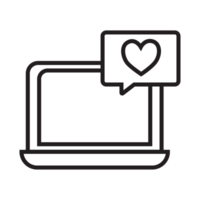 Laptop und Liebe Blase Symbol transparent Hintergrund png