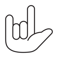 Rock and roll hand sign icon transparent background png