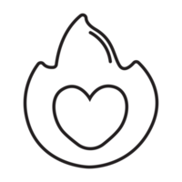 Love fire icon transparent background png