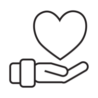 Hand giving love icon transparent background png