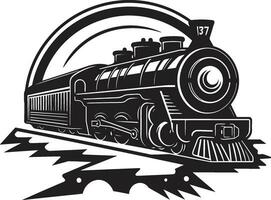 Retro Railways Black Vector Icon Nostalgic Train Tracks Vector Design