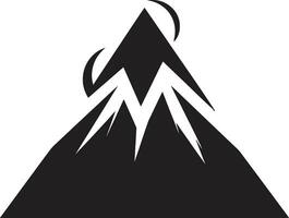 Volcanic Vision Mountainous Majesty in Black Vector Raging Fire Black Logo for Volcano Summit