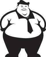 rotundo revolución oscuro icono ilustrando obesidad redondo rebelde vector logo para obesidad Abogacía