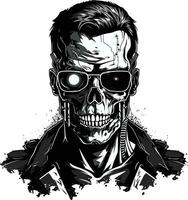 aumentado zombi tecnología vector diseño zombi cyborg potenciar vector icono