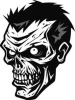zombi amigo mascota vector diseño cadáver camarada zombi mascota icono