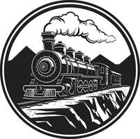 Classic Railway Travel Vector Design Retro Train Network Black Icon