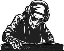 Eerie DJ Playlist Zombie Vector Zombie DJ Jam Session Vector Design