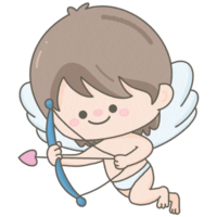 Cute Cupid holding heart arrow png
