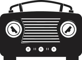 Iconic Radio Set Black Vector Icon Timeless Radio Waves Vector Design