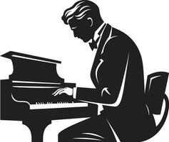 Classical Master Black Vector Icon Enigmatic Keyboardist Vector Design