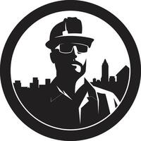 constructivo dinamo trabajador icono construcción personal emblema vector trabajador