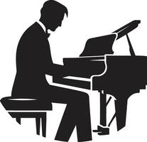 inspirado pianista negro vector icono musical sabio vector diseño