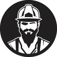 Workers Emblem Vector Builder Icon Constructive Champion Worker Vector