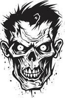 Zombies Uncontrolled Skull Vector Icon Zombies Unraveled Theme Crazy Skull