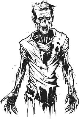 Zombie Menace Stance Full Body Vector Design Undead Incarnation Vector Design
