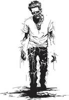 Undead Elegance Full Body Zombie Vector Zombie Apocalypse Stance Vector Design