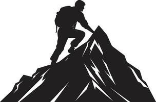 Mountaineering Adventure Vector Design Alpine Explorer Black Icon