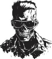 Metallic Zombie Conversion Vector Design Cyborg Revival Zombie Vector Icon