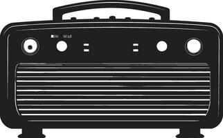patrimonio audio dispositivo vector negro diseño clásico radio receptor negro vector icono