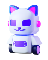 3d ilustración de un robot gato png