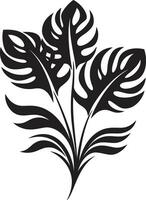 Tropical Botanic Essence Black Vector Icon Tropical Delight Vector Design