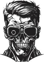 Metallic Zombie Conversion Vector Design Cyborg Revival Zombie Vector Icon