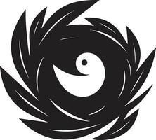 Eternal Nesting Black Vector Bird Nest Logo Monochromatic Avian Retreat Black Nest Design