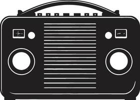 Retrospective Radio Device Black Vector Icon Vintage Sound System Vector Design