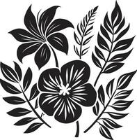 Exotic Petal Majesty Vector Black Design Tropical Botanic Essence Black Vector Icon