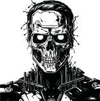 Zombie Cyborg Interface Vector Icon Cybernetic Undead Vector Design Icon