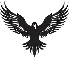 Noble Raptor Emblem Black Vector Design Fierce Avian Sovereignty Eagle Icon