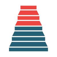 Stair Glyph Two Color Icon Design vector