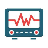 Electrocardiogram Glyph Two Color Icon Design vector