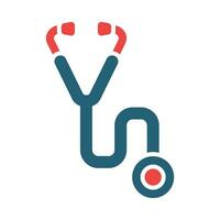 Stethoscope Glyph Two Color Icon Design vector