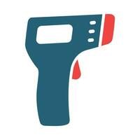 Thermometer Gun Glyph Two Color Icon Design vector
