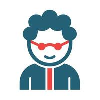 Grandmother Glyph Two Color Icon Design vector