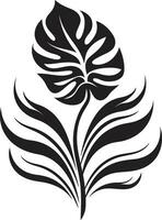 Tropical Majesty Bloom Vector Black Design Black Vector Island Blossom Icon