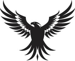 agraciado con alas majestad vector águila águila ojo emblema negro vector icono