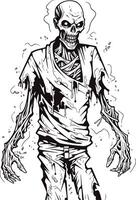 Zombie Fury Unleashed Vector Design Macabre Resurgence Full Body Zombie Vector