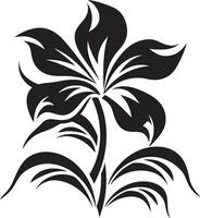 Exquisite Floral Accent Vector Black Design Tropical Elegance Black Vector Icon