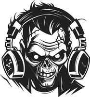 escalofriante DJ conjunto zombi vector zombi ranura máquina vector diseño