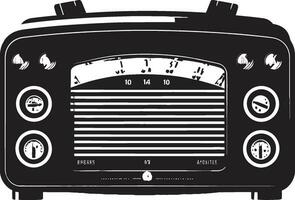 término análogo radio dispositivo negro icono radio sintonizador nostalgia vector negro diseño