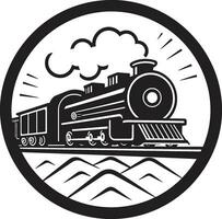 Black Vector Historic Rails Icon Old World Train Routes Vector Design