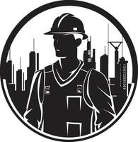 Building Brigade Worker Vector Icon Constructive Character Construction Icon