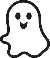 Charming Apparition Ghost Vector Icon Midnight Spectral Cute Ghost Vector Design